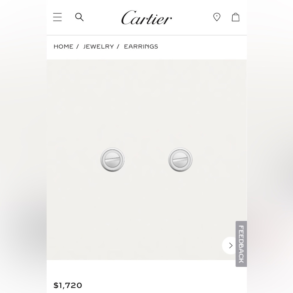 Cartier white gold love earrings
